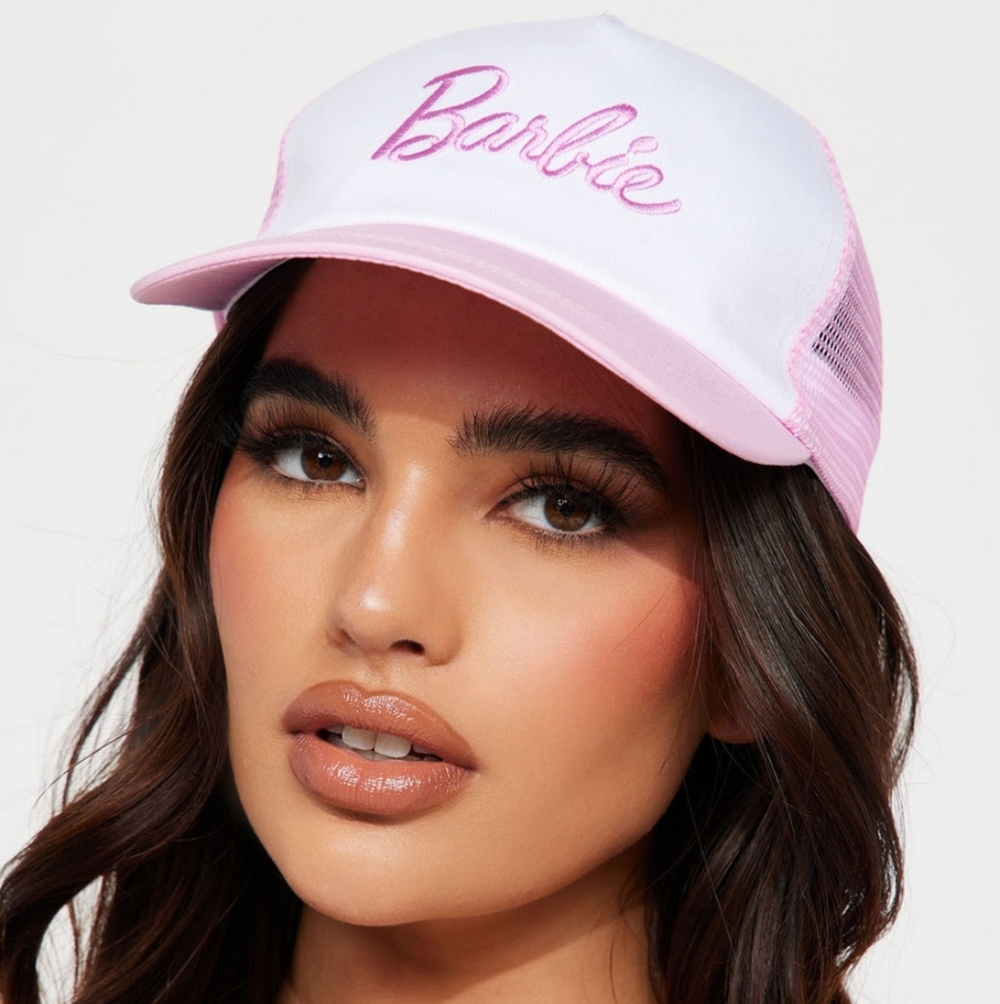 Barbie White/Pink Strap Cap